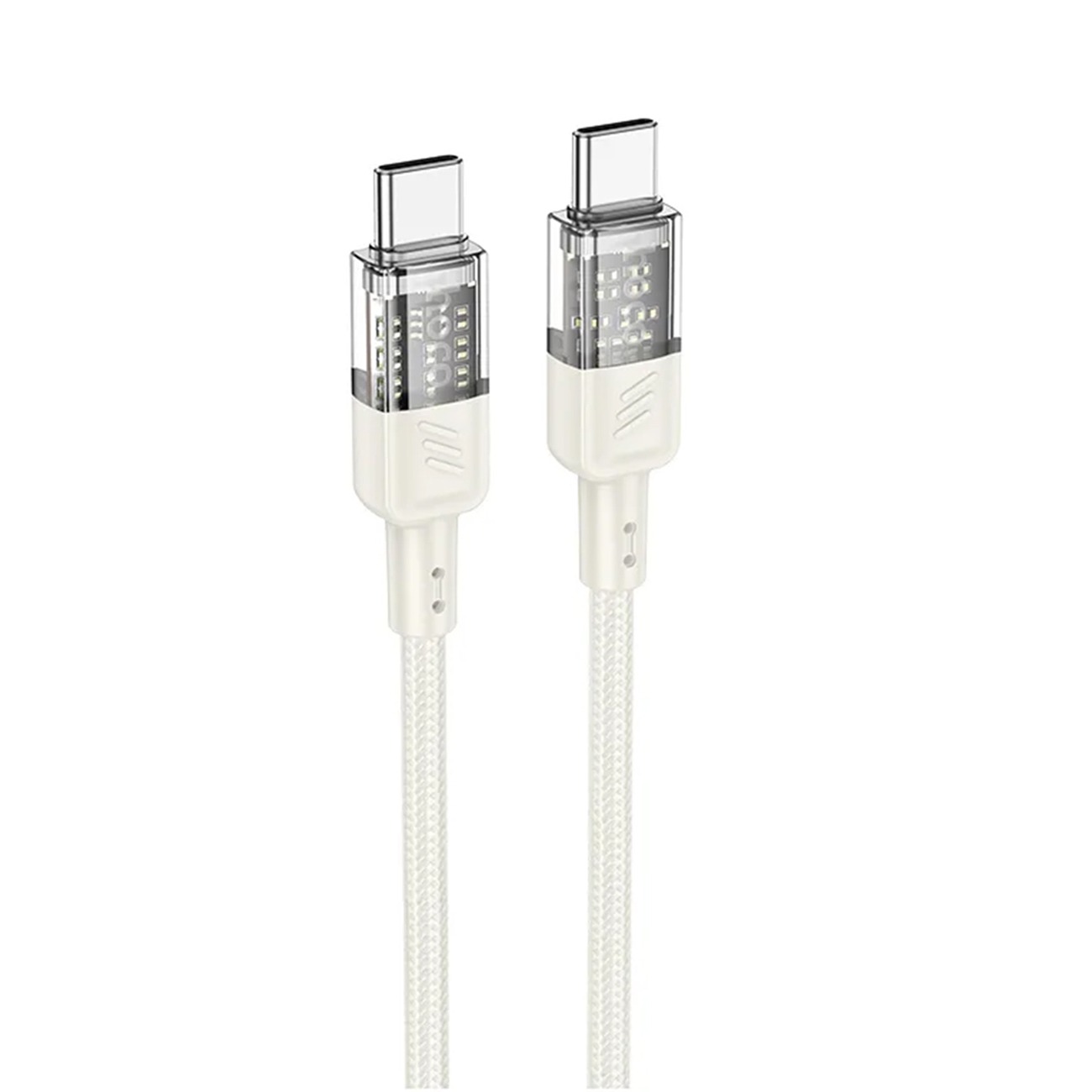 کابل شارژ فست هوکو Hoco U129 USB-C to USB-C Fast Charging Cable White