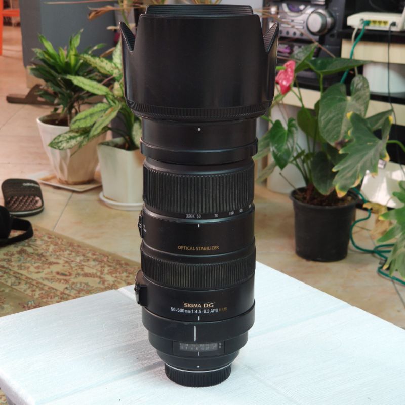 لنز دست دوم لنز سیگما Sigma 50-500mm F4.5-6.3 APO DG OS H for Nikon (جعبه دارد)