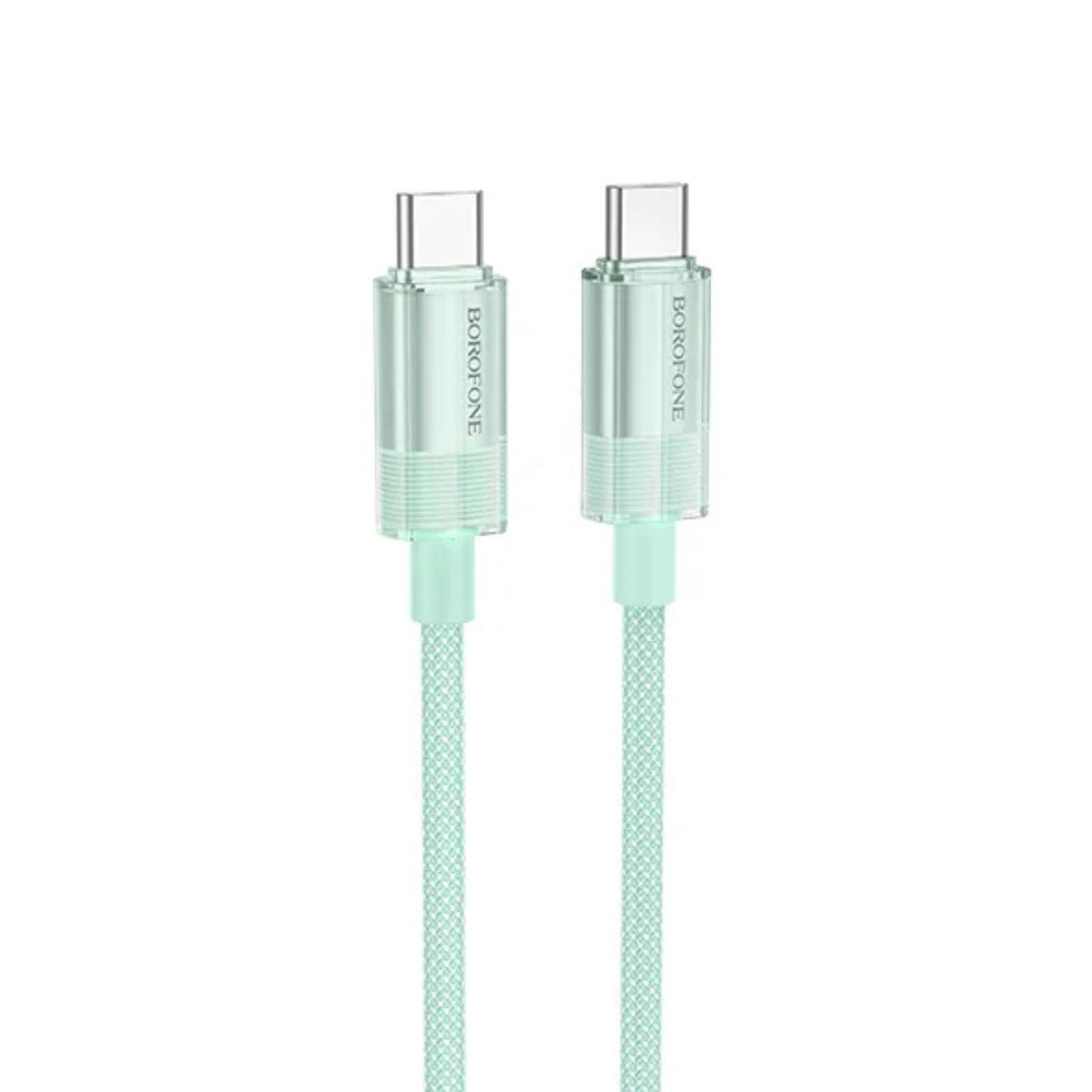 کابل شارژ 60 وات تایپ سی به تایپ سی بروفون Borofone USB-C to USB-C 60W Charging Cable Green