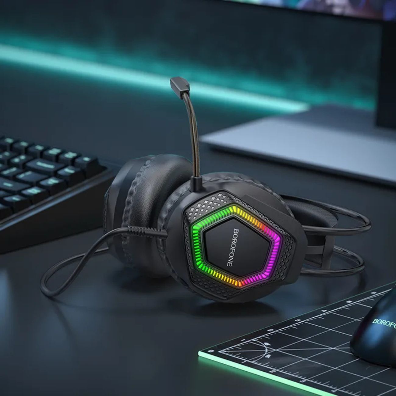 نمای کاربردی هدفون بروفون Borofone BO105 Thunder Gaming Headset