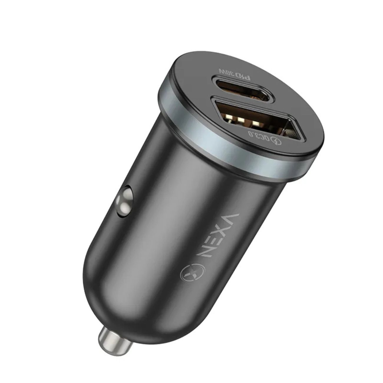 نمای جانبی چپ شارژر فندکی نکسا NEXA R30 30W USB-C & USB-A Car Charger