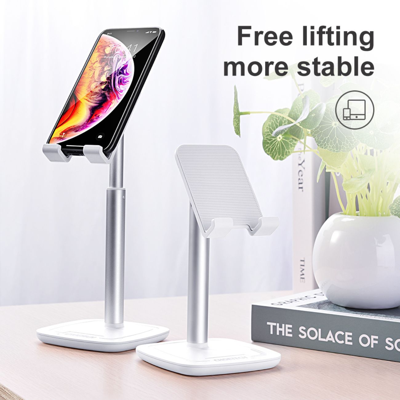 نمای کاربردی استند نگهدارنده موبایل چویتک Choetech H035 Adjustable Phone & Tablet Stand