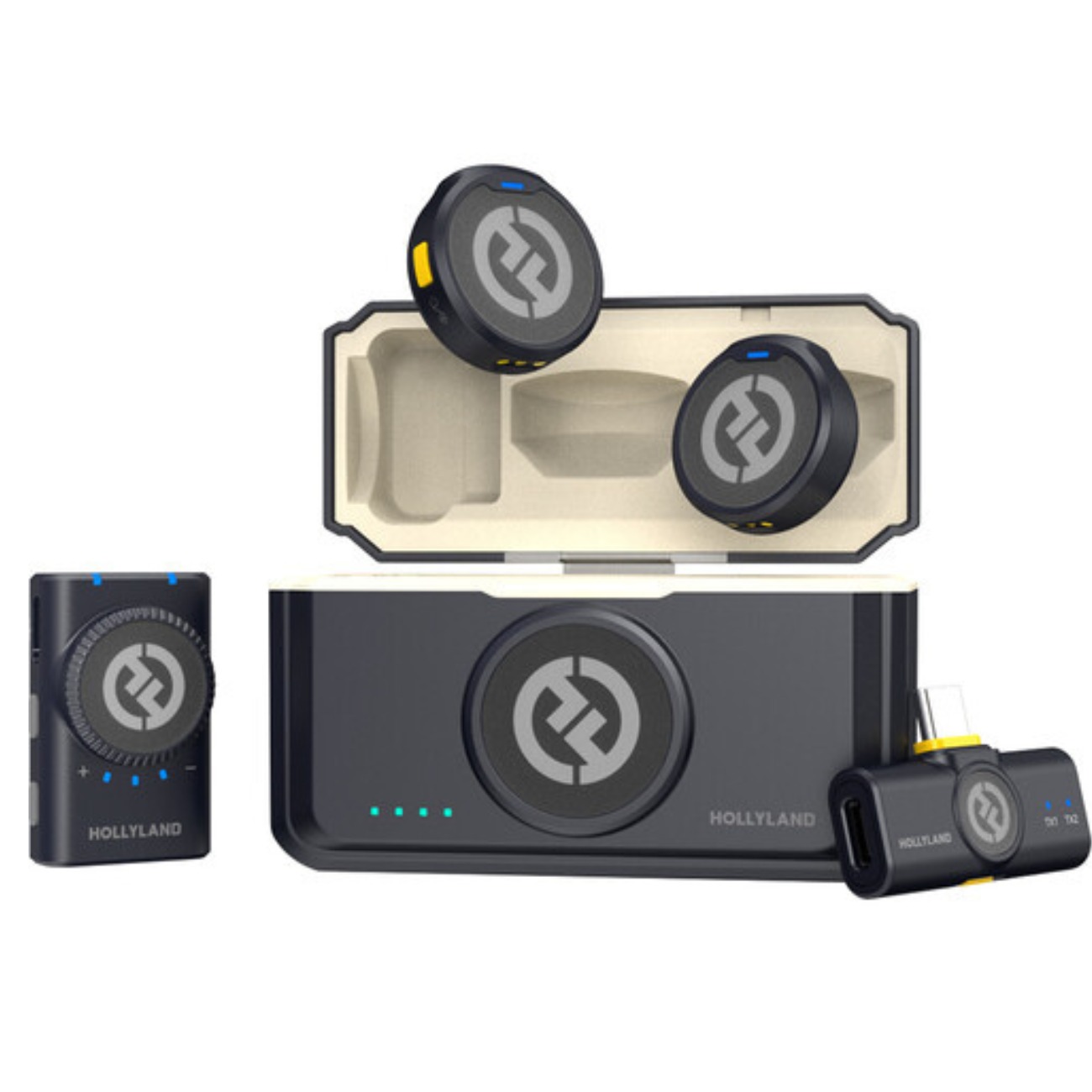 میکروفون بی‌سیم یقه‌ای هالی‌لند Hollyland LARK M2 Mini Combo Wireless Microphone