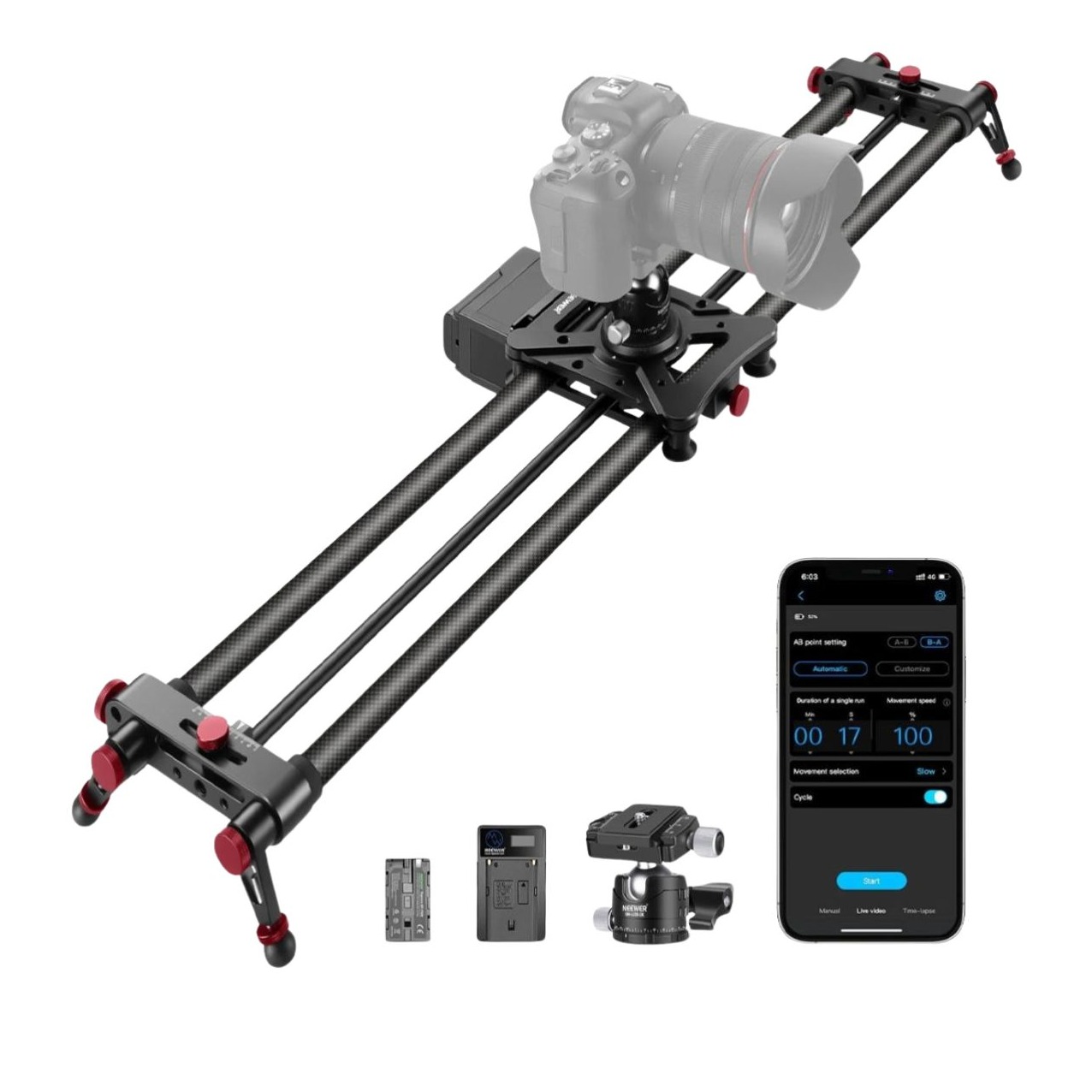 اسلایدر حرفه‌ای دوربین نیور Neewer ER1-100 Electronic Camera Slider