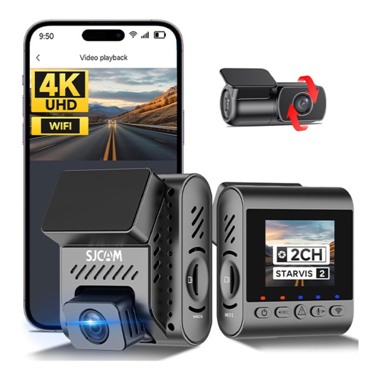 دوربین داشبورد خودرو اس جی کم SJCAM M60S-2CH Dual Channel Dash Camera