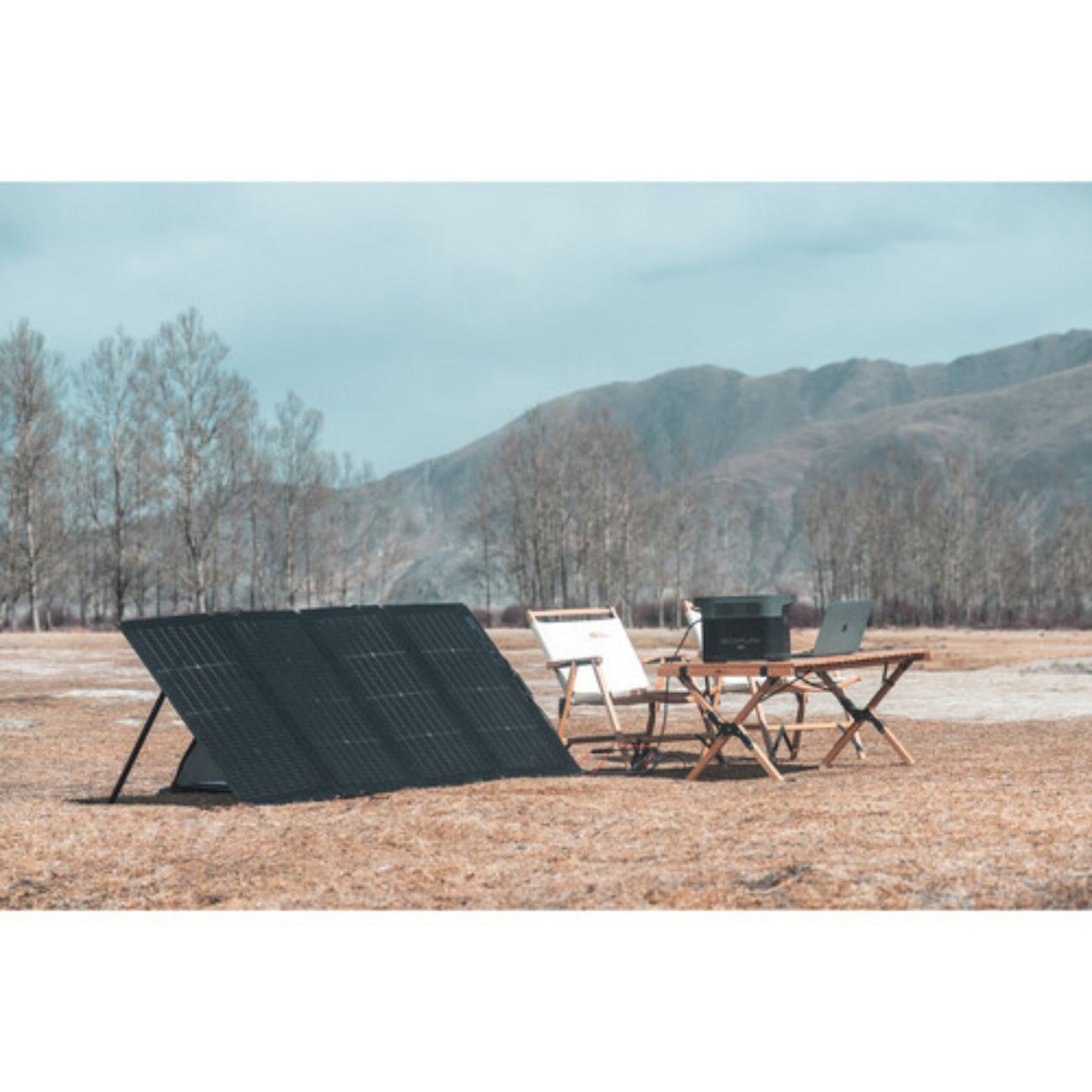 نما باز شده پنل خورشیدی اکوفلو EcoFlow 220W Bifacial Solar Panel