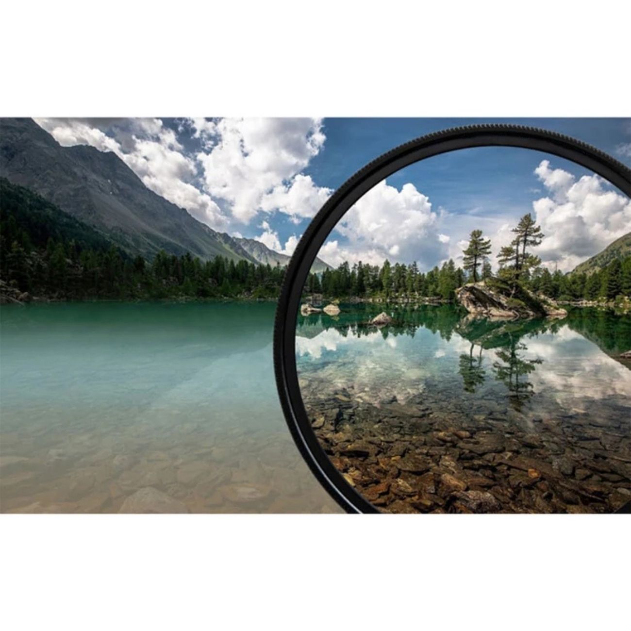 نمای کاربردی از فیلتر لنز گرینل Green.L CPL DHG 82mm Lens Filter