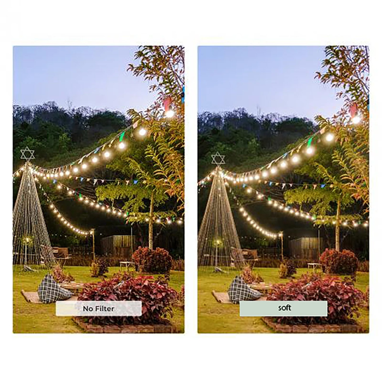 عکس مقایسه ای از فیلتر لنز مارومی Marumi 72mm Soft Foggilezer Filter