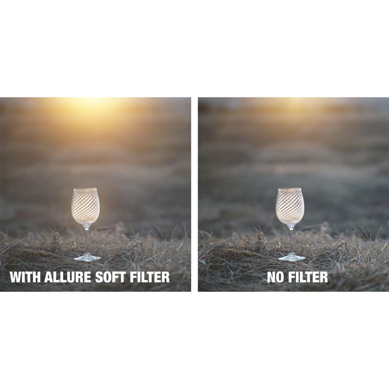 عکس مقایسه ای از فیلتر لنز هویا Hoya 52mm Kit Soft (A,B) FOG Filter