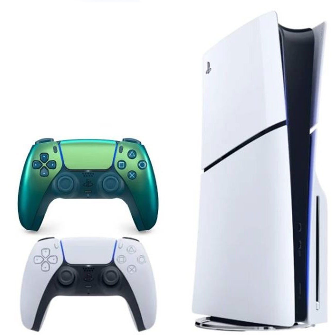کنسول بازی ۵ اسلیم استاندارد سونی Sony PS5 Slim Standard Console Bundle with Chroma Teal DualSense Controller