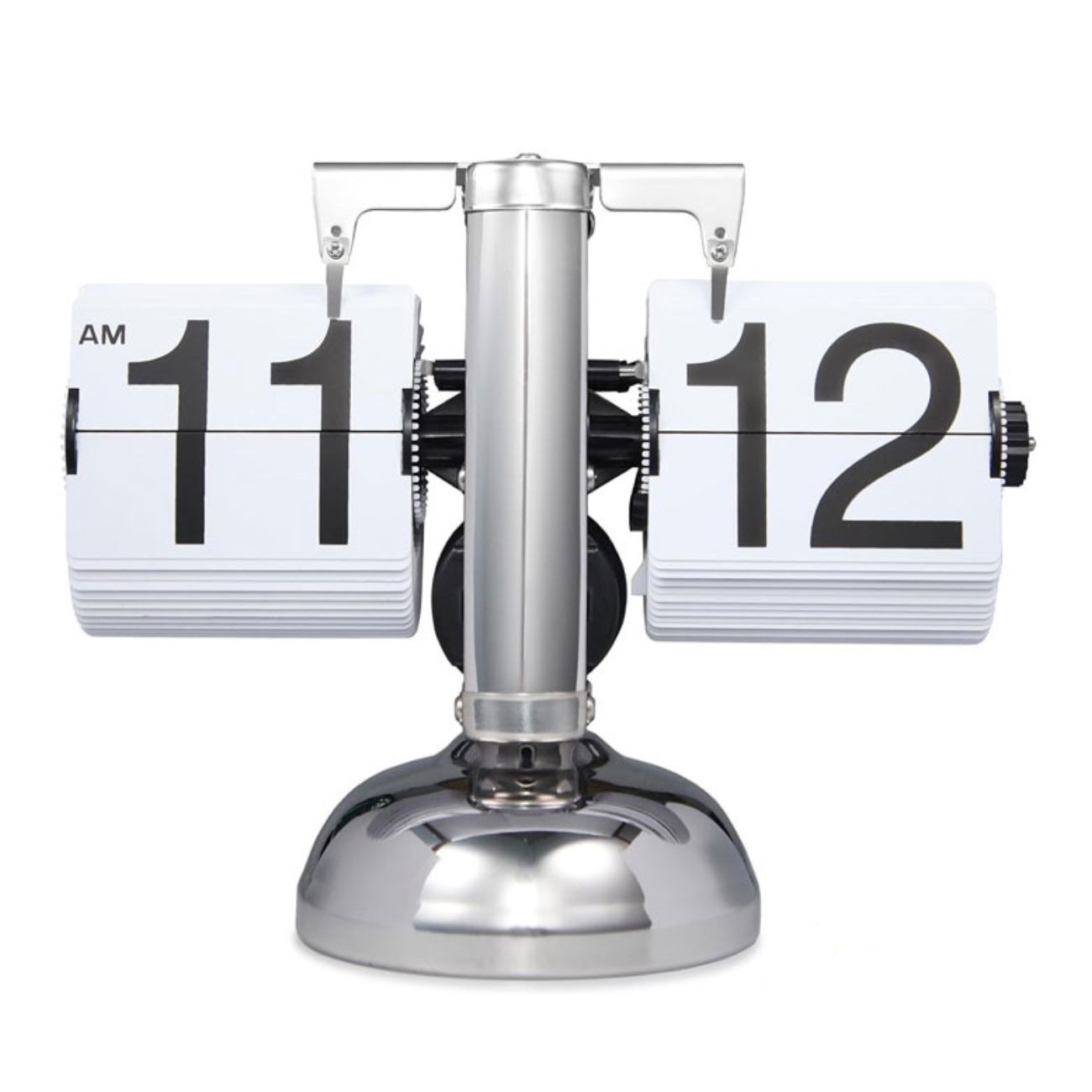 ساعت ورقه‌ای مکانیکی رومیزی مشکی استیل Flip Clock Mechanical Retro Desktop Clock Steel White