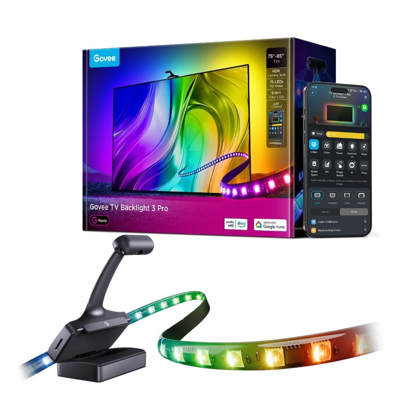 ریسه هوشمند تلویزیون گووی Govee 3 Pro H66A1 for 75-85 Inch TVs Smart TV Backlight