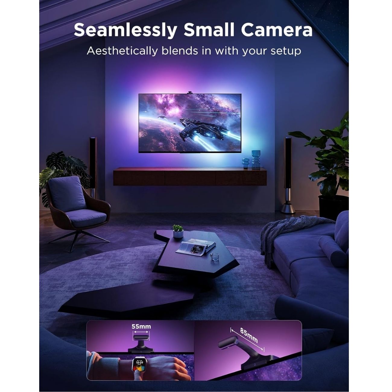 نمای کاربردی ریسه هوشمند گووی Govee 3 Pro H66A1 for 75-85 Inch TVs Smart TV Backlight