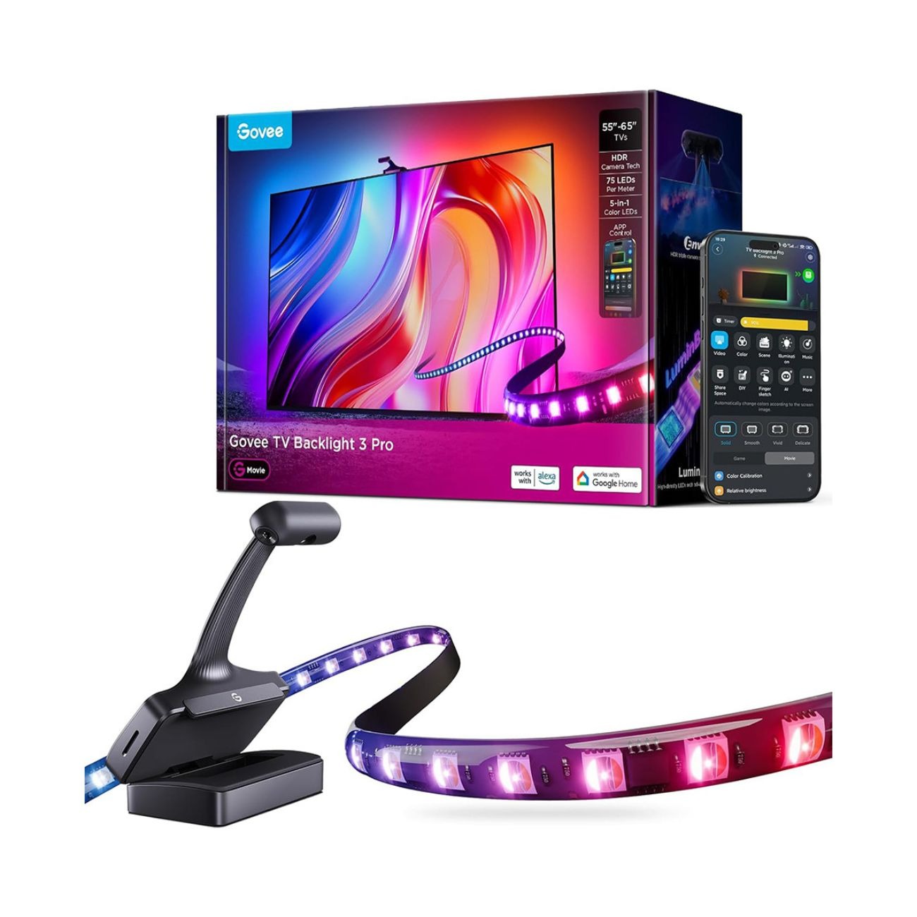 ریسه هوشمند تلویزیون Govee TV Backlight 3 Pro HR2A80 For 55-65 inch TVs