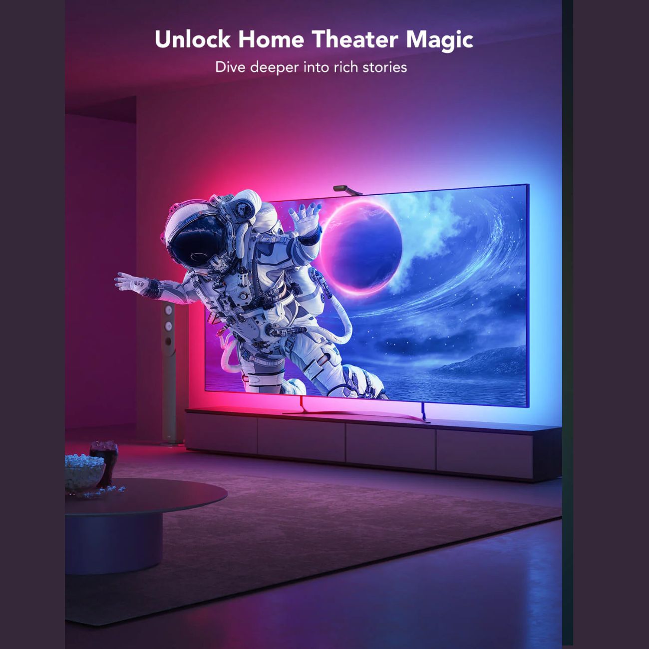 نمونه رنگ ریسه هوشمند تلویزیون Govee Envisual TV Backlight T2 For 75-85 inch TVs H605C