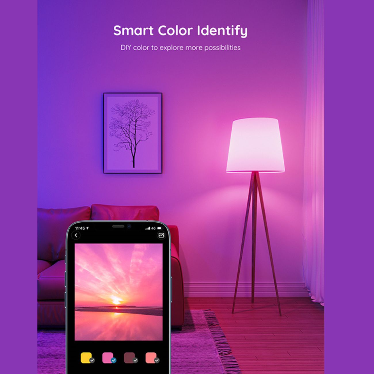 نما رنگ صورتی لامپ گووی Govee Smart LED Bulb H6004 Lamp