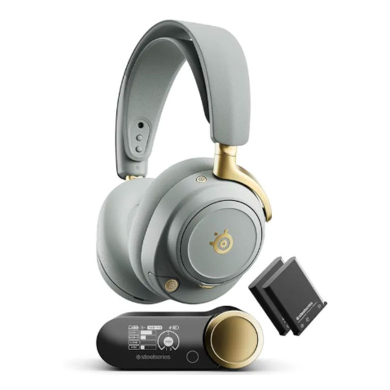 هدست گیمینگ بی‌سیم استیل‌سریز SteelSeries Arctis Nova Pro Wireless Sage Gold Xbox Gaming Headset White