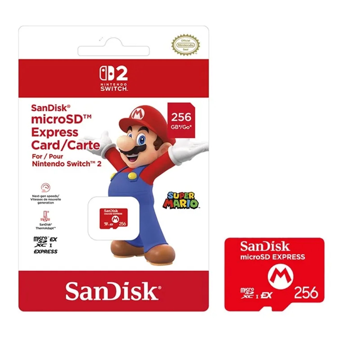 کارت حافظه سندیسک Sandisk Super Mario Microsd Express Card 256GB Nintendo Switch 2