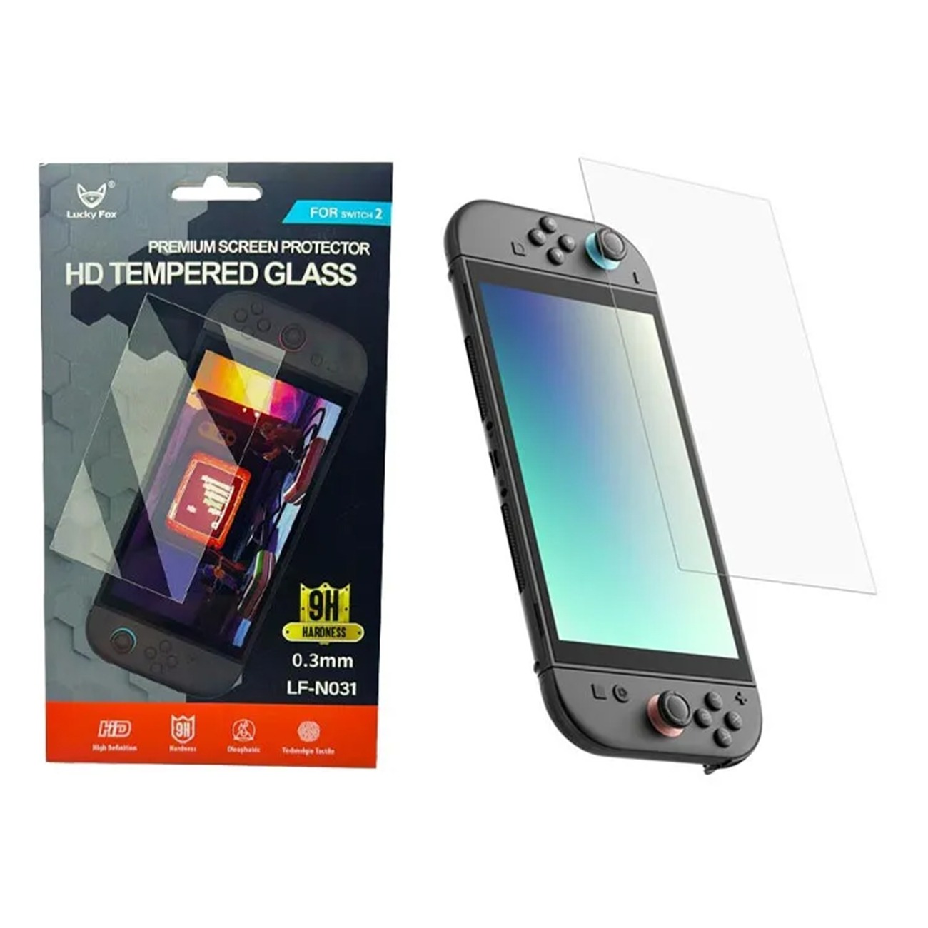 محافظ صفحه نمایش Lucky Fox HD Tempered Glass Premium Screen Protector Nintendo Switch 2