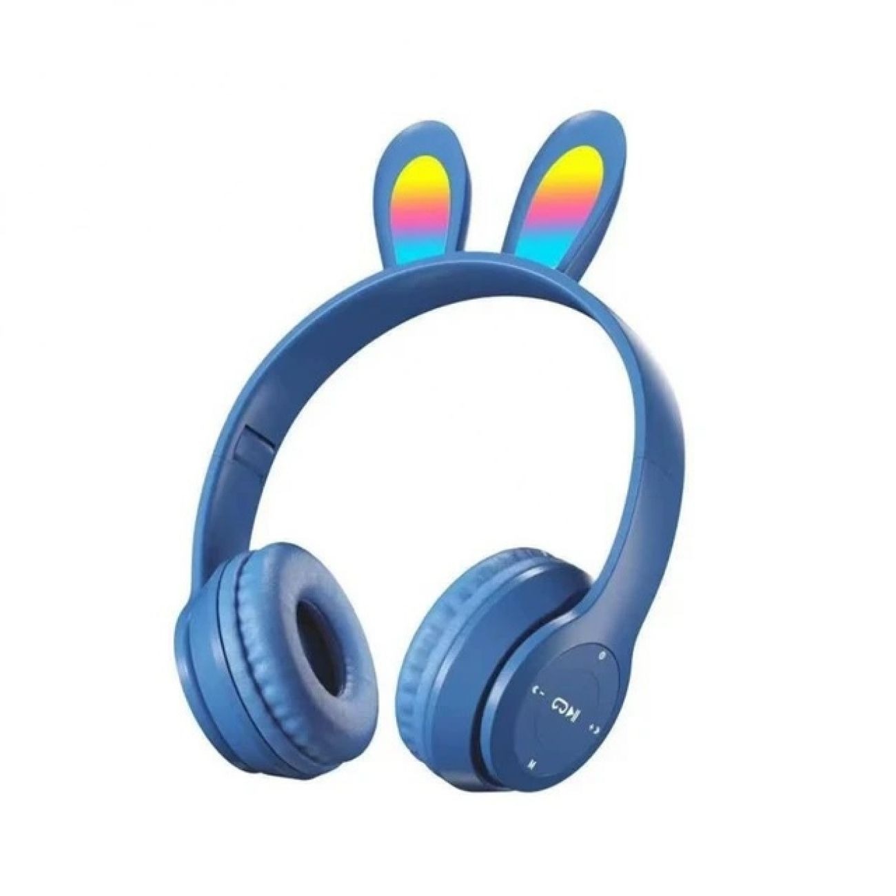 هدفون بلوتوثی طرح خرگوش P47R Rabbit Ear Bluetooth Headphone Blue
