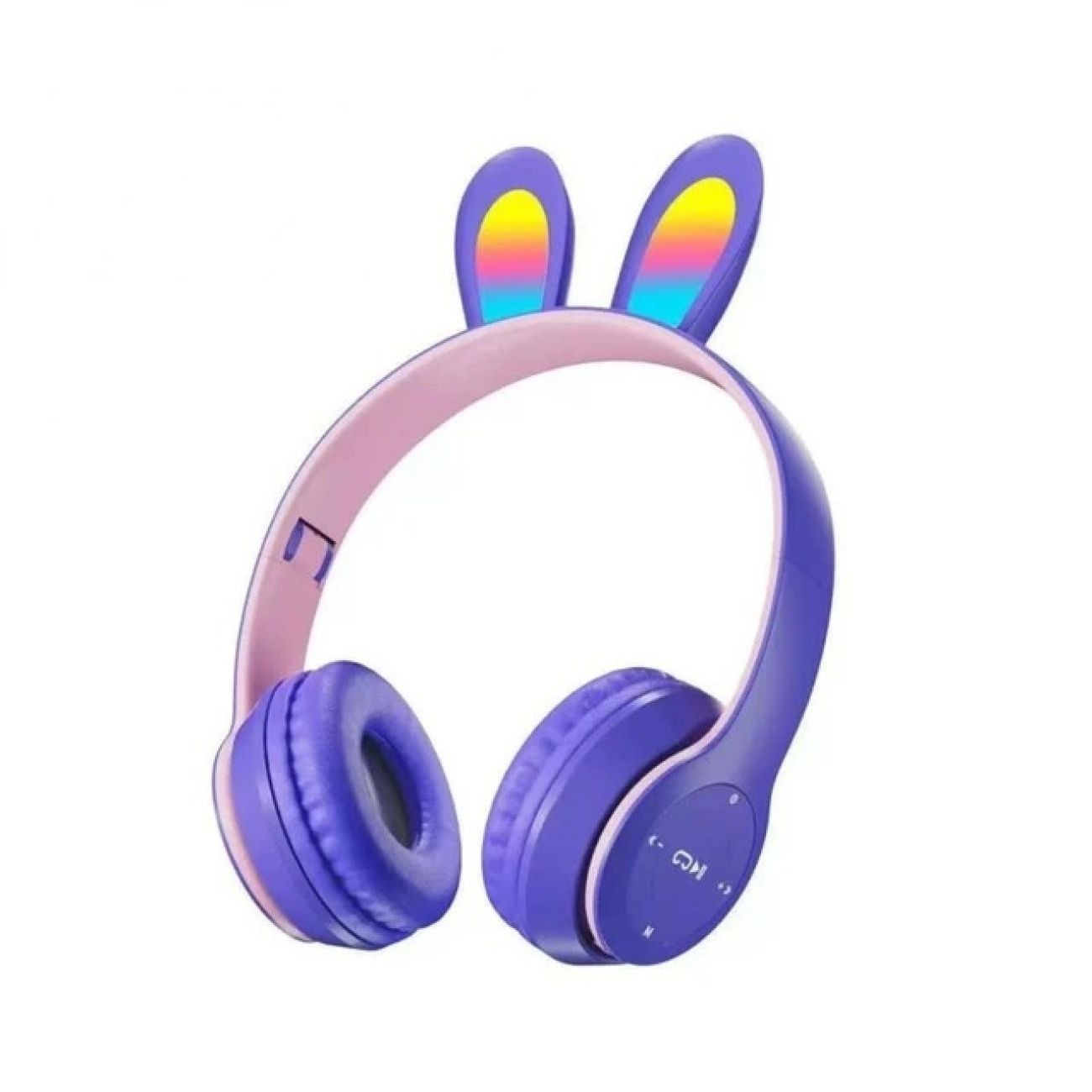 هدفون بلوتوثی طرح خرگوش P47R Rabbit Ear Bluetooth Headphone Purple