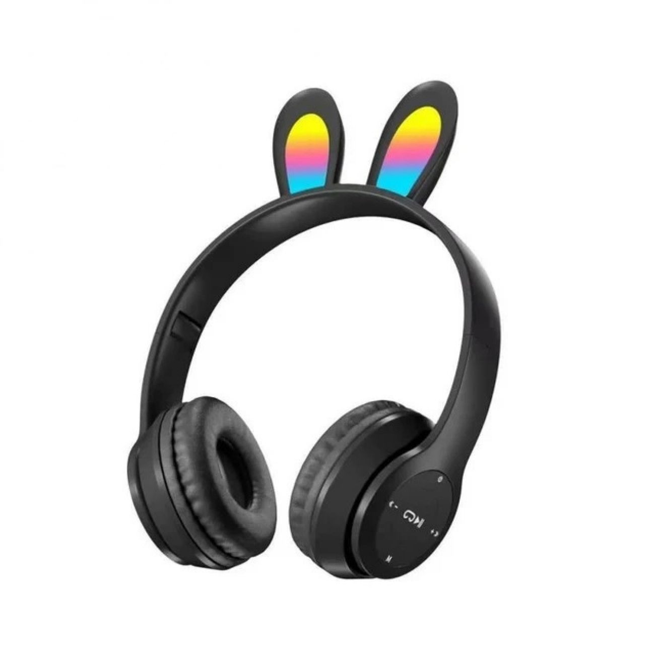 هدفون بلوتوثی طرح خرگوش P47R Rabbit Ear Bluetooth Headphone Black