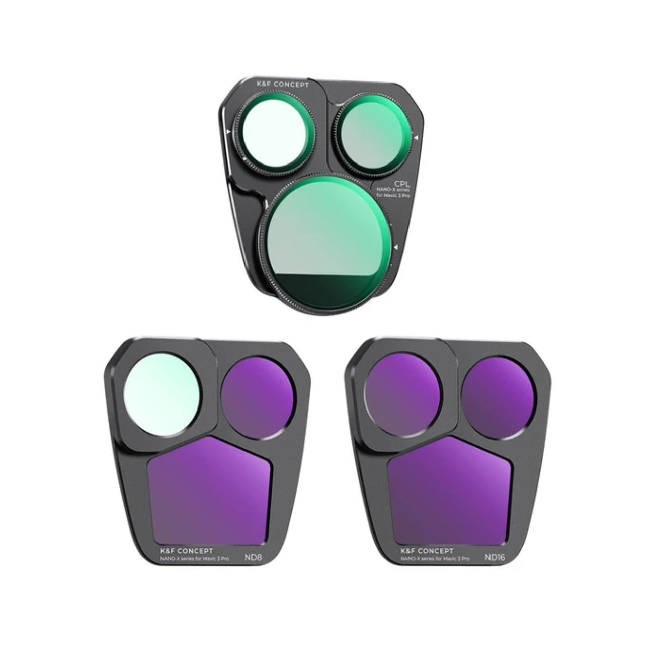 کیت فیلتر لنز کی اند اف K&F Concept ND8+ND16+CPL Nano X For DJI filter lens kit