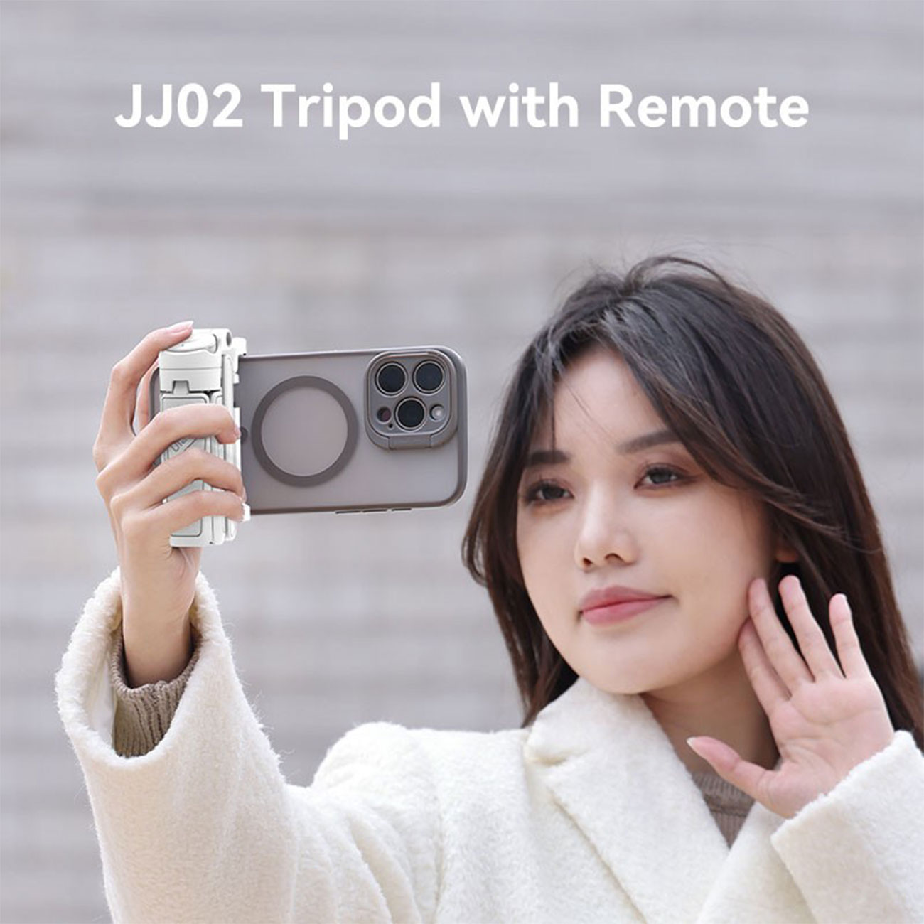 نمای کاربردی مونوپاد موبایل اولانزی Ulanzi JJ02 with Remote M004 Extendable Grip Phone Tripod
