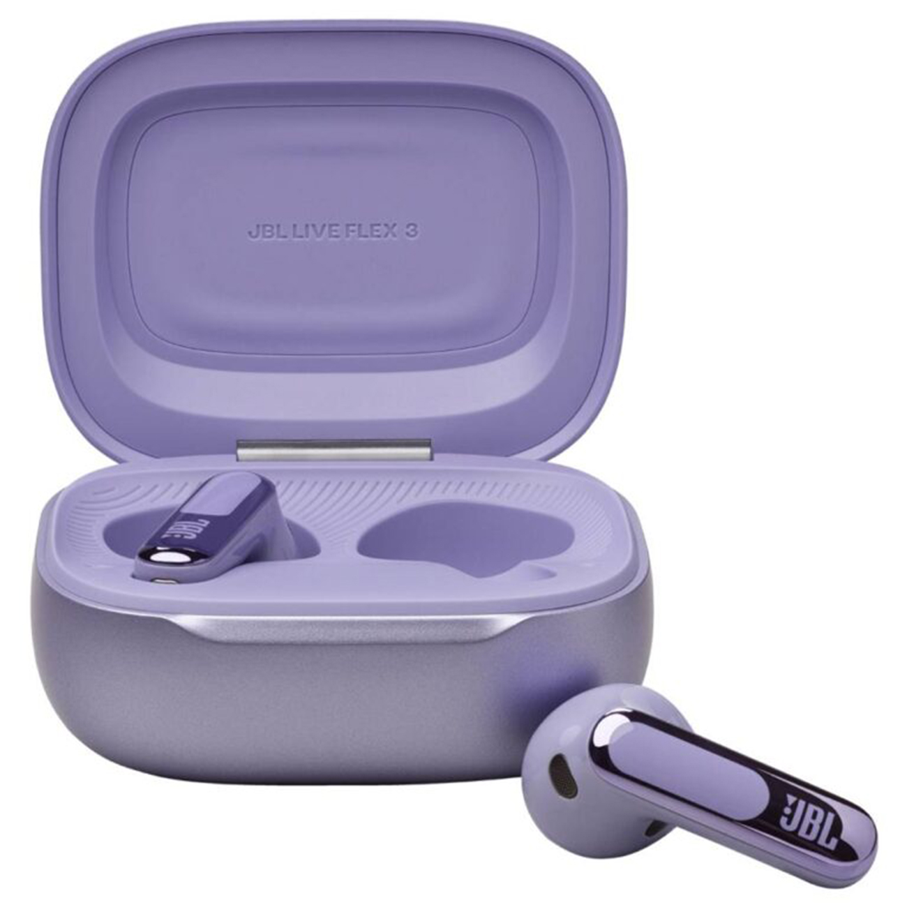 عکس از کیس و گوشی های هدفون بلوتوثی جی بی ال بنفش JBL Live Flex 3 Bluetooth Headphone Purpel