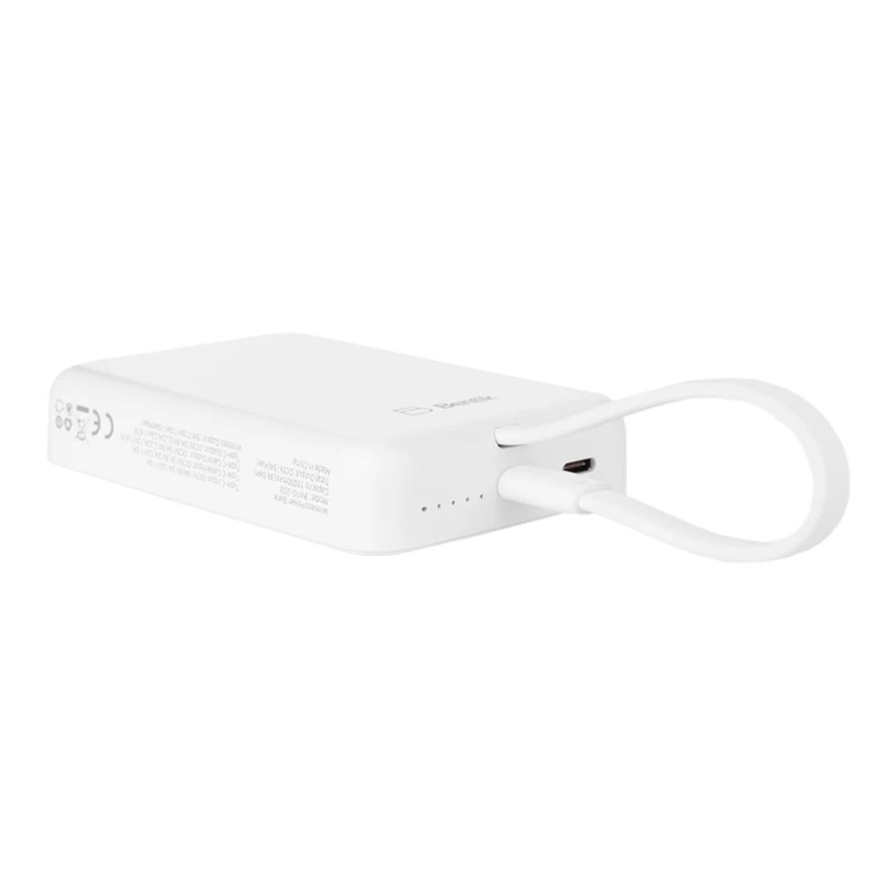 عکس سه رخ از پاور بانک بیسیم بنتیک سفید Bentik BW10-203 10000mAh Power Bank White