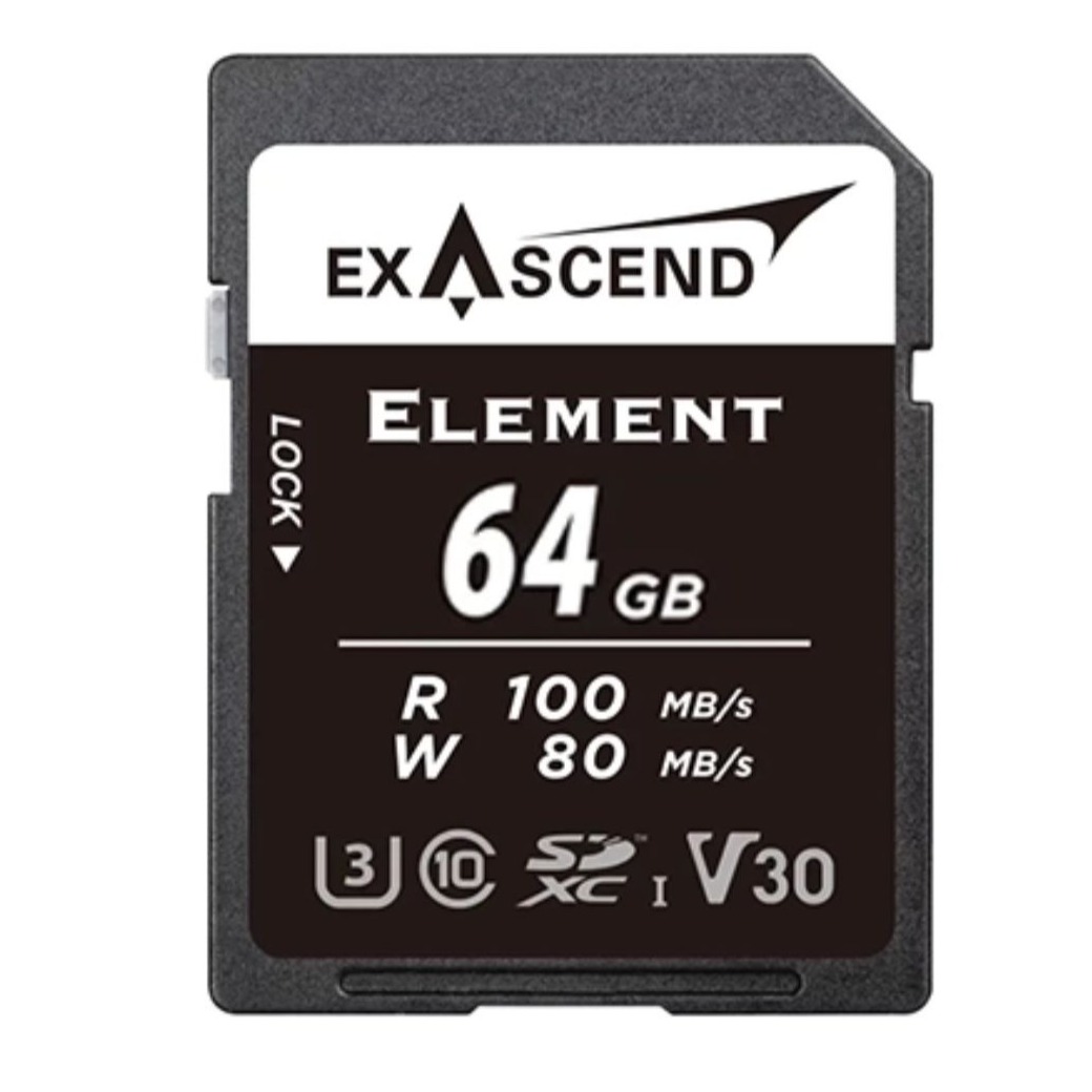 کارت حافظه اکساسند Exascend Element XC UHS-I 64GB V30 Card