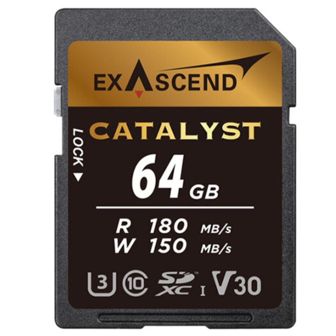 کارت حافظه اکساسند Exascend Catalyst UHS-I SDXC 64GB 180MB/S V30 Memory Card