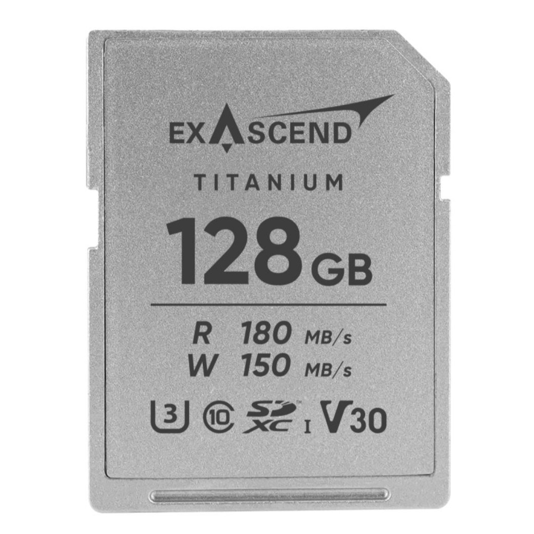 کارت حافظه اکساسند Exascend Titanium SDXC UHS-I 128 GB 180MB/S V30 Memory Card