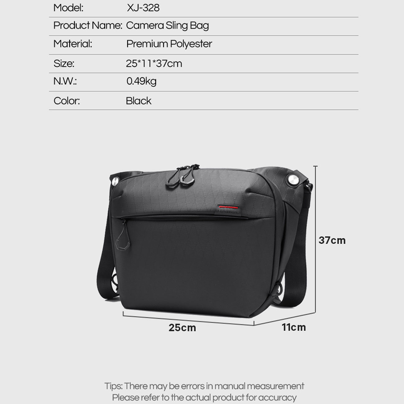 نمای کاربردی کیف بنج Bange XJ328 with Tripod Strap Camera Sling Bag