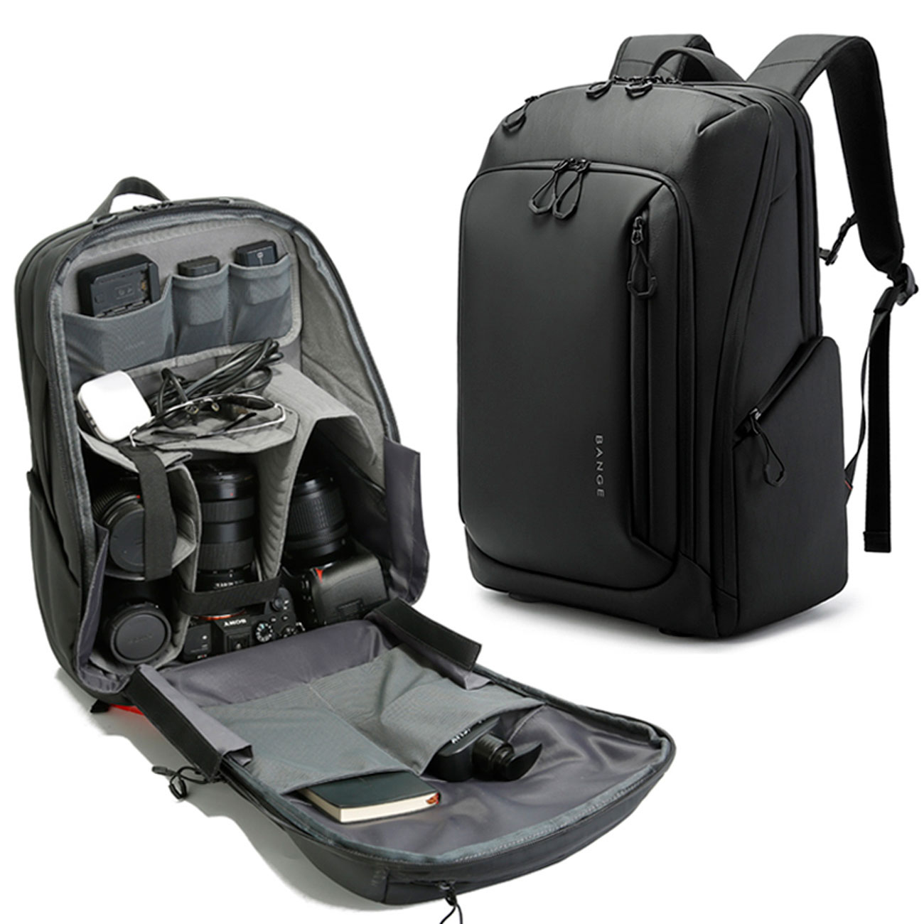 نمای داخلی از کوله‌ پشتی دوربین بنج Bange XJ325 Camera backpack