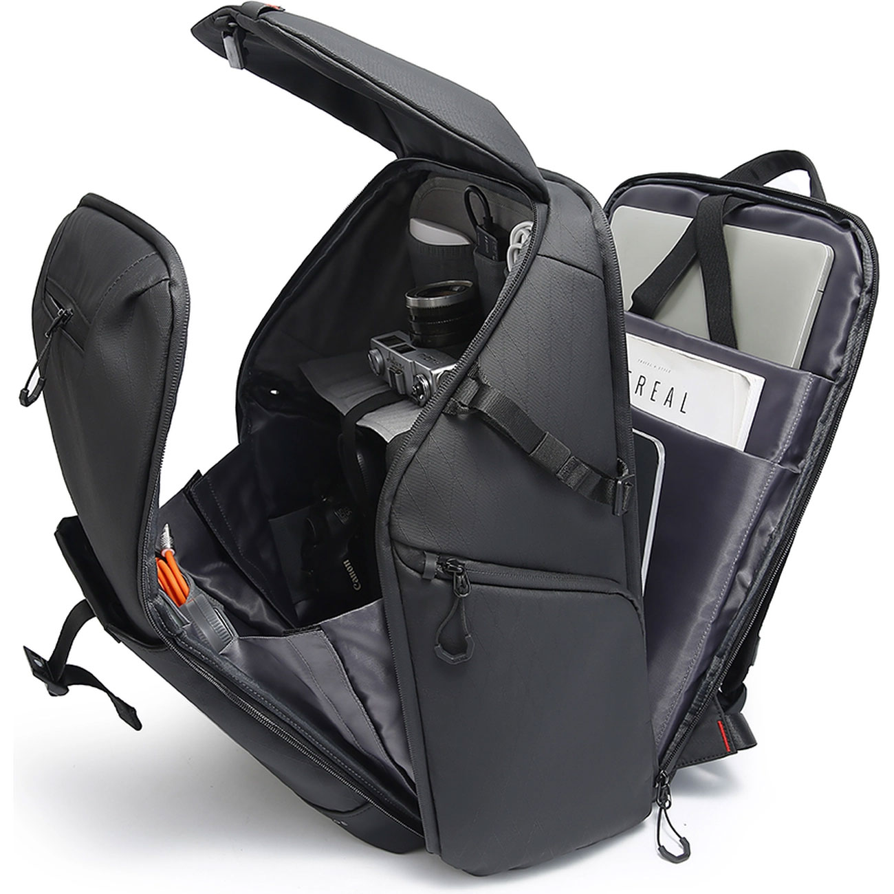 نمای داخل کوله‌ پشتی دوربین بنج Bange XJ327 Camera backpack