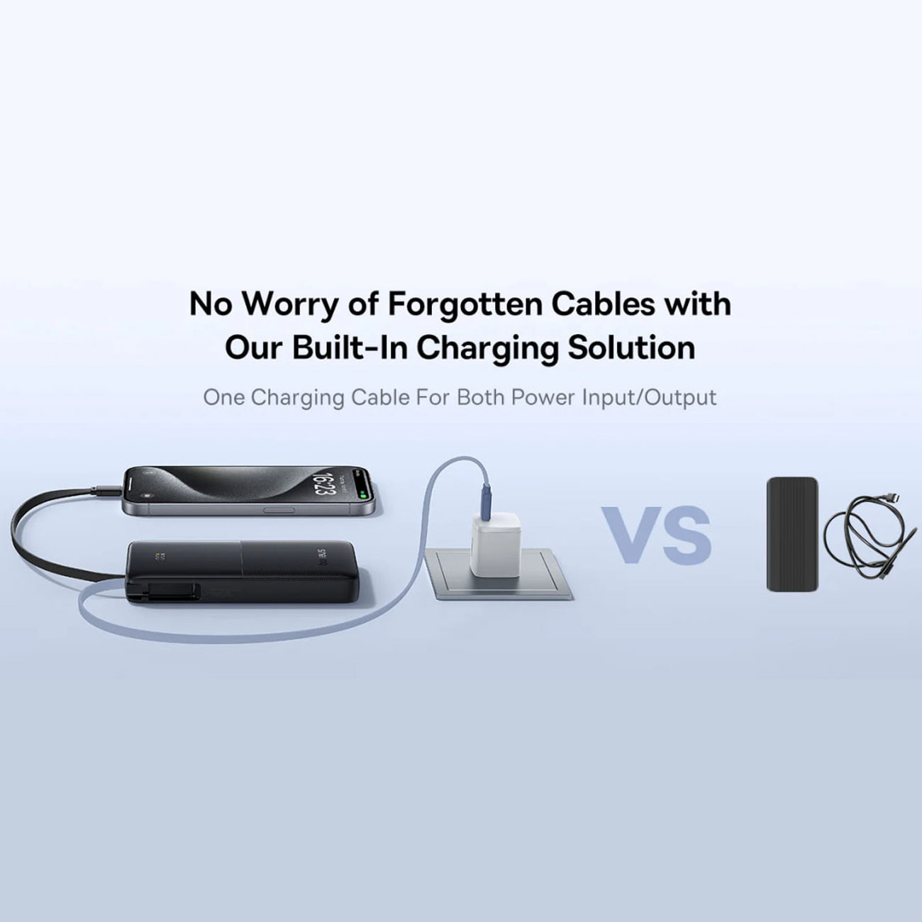 نمای کاربردی پاوربانک تایپ‌سی بیسوس Baseus PPBD2-1W20 P10077101113 Bipow 2 10000mAh with Built-In US