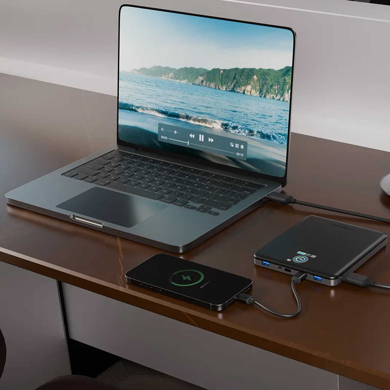 نمای کاربردی پاوربانک پاورولوژی Powerology PPBCHA89BK VoltStream Power Bank