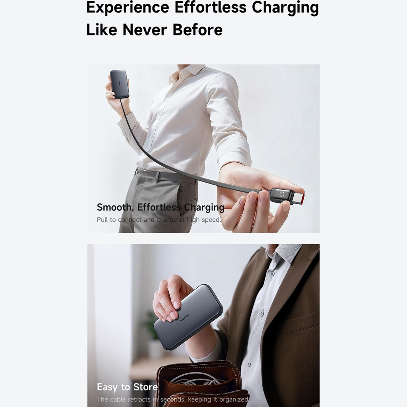 نمای کاربردی پاوربانک تایپ سی مک دودو MCDODO MC-5920 10000mAh with Type-C Cable 45W Power Bank