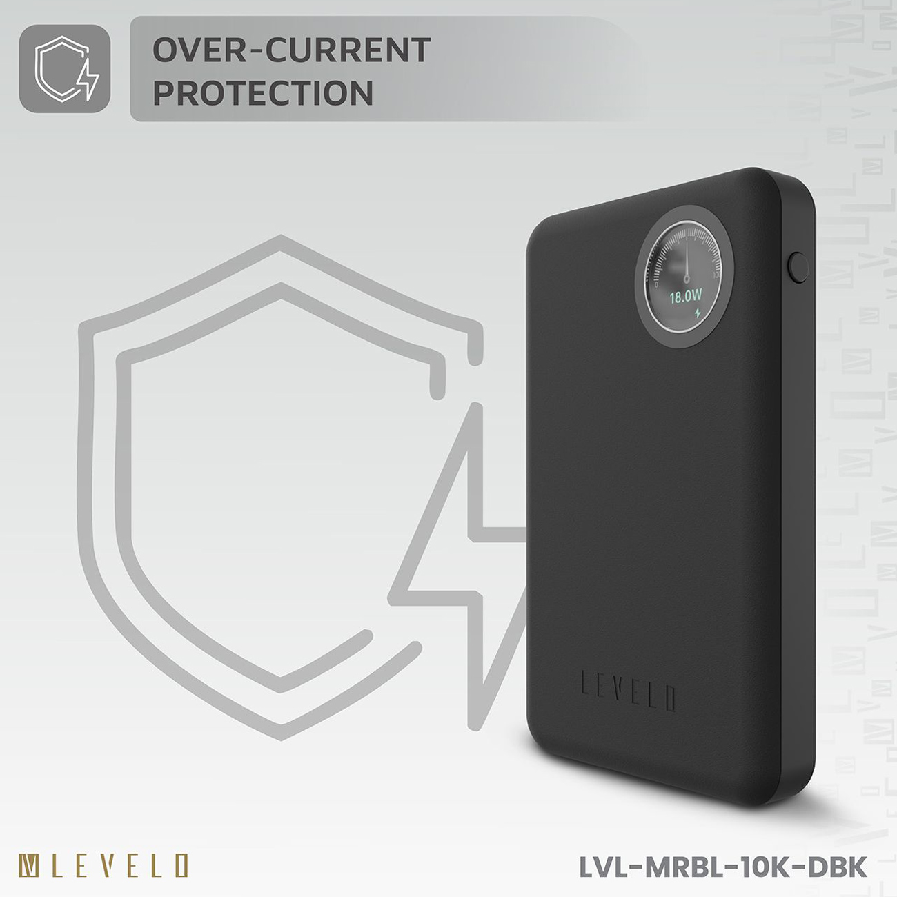 نمای کاربردی پاوربانک لولو Levelo LVLMRBL10KORG MagSafe Leather 10000mAh Power Bank Black