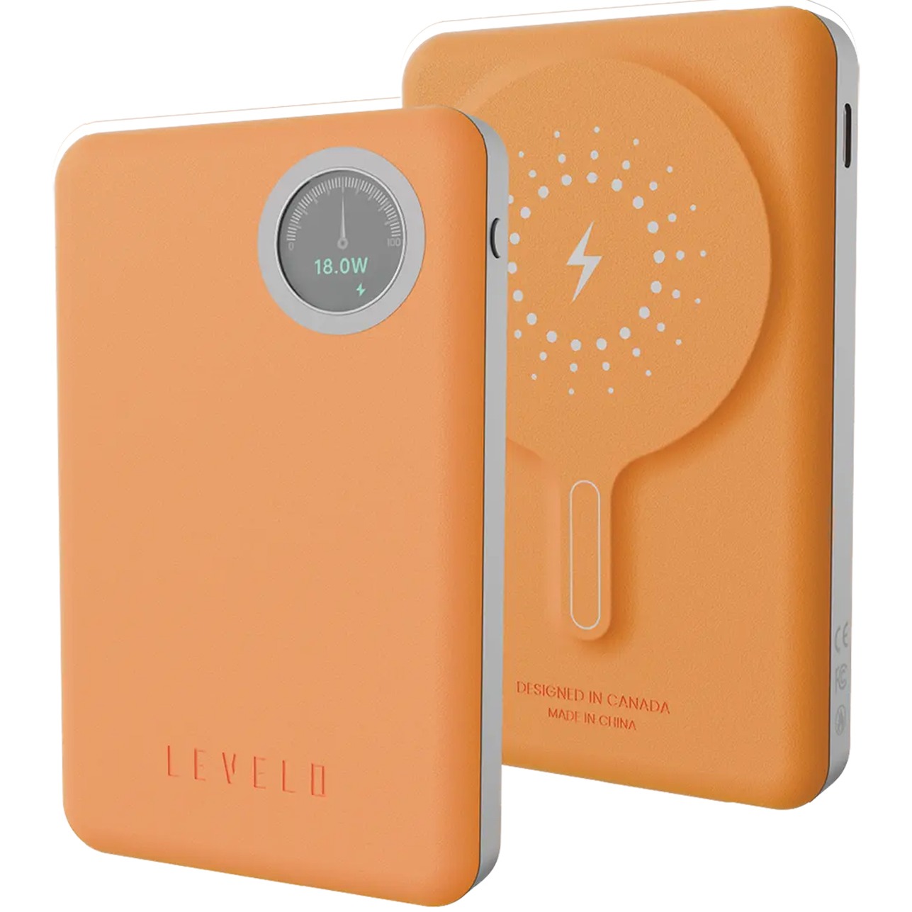پاوربانک لولو Levelo LVLMRBL10KORG MagSafe Leather 10000mAh Power Bank Orange