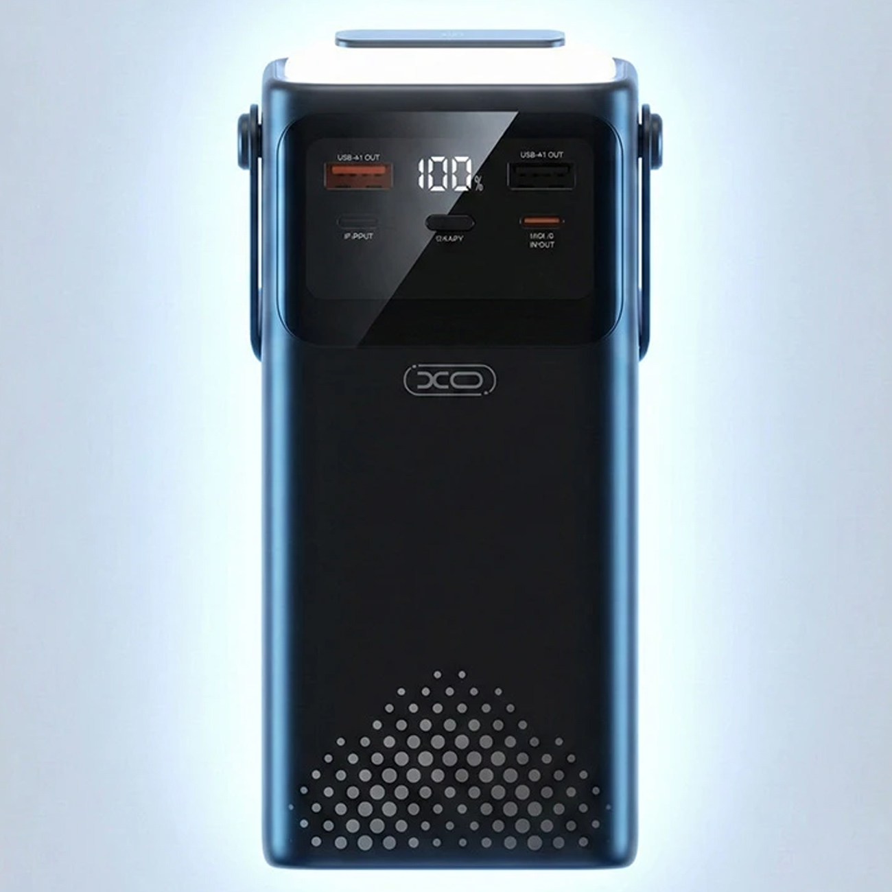 نمای کاربردی از پاوربانک ایکس او XO PR285 30000mAh Four Built-In Cables Flashlight & Power Bank
