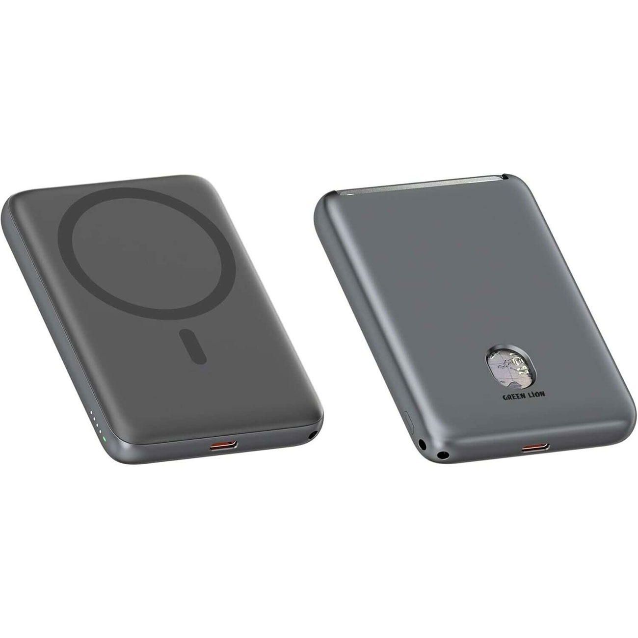 پاوربانک وایرلس گرین لاین Green Lion Vetra GL-PX56 5000mAh GNVET5PBGY Wallet & Power Bank