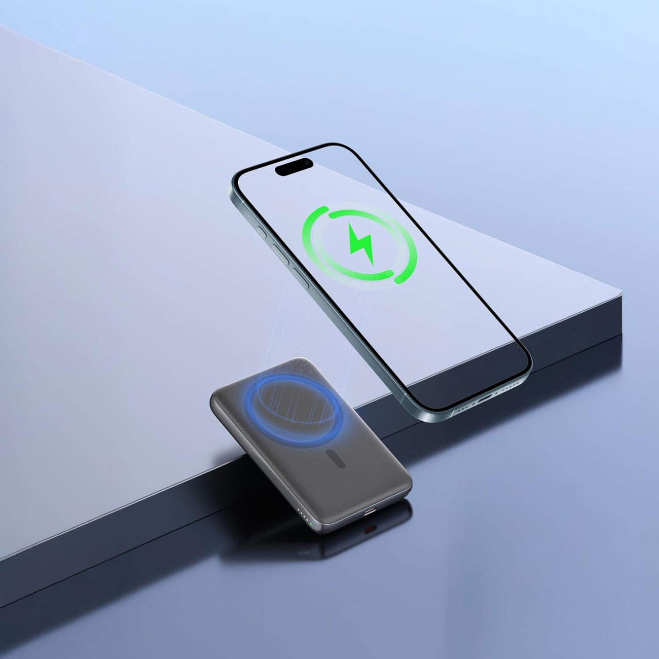 نمای کاربردی پاوربانک گرین لاین Green Lion Vetra GL-PX56 5000mAh GNVET5PBGY Wallet & Power Bank