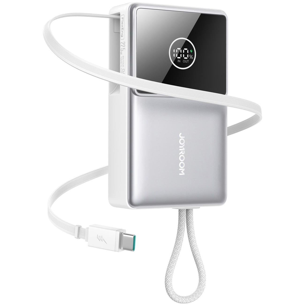 پاوربانک جوی روم Joyroom JR-PR1 10000mAh Retractable Power Bank White