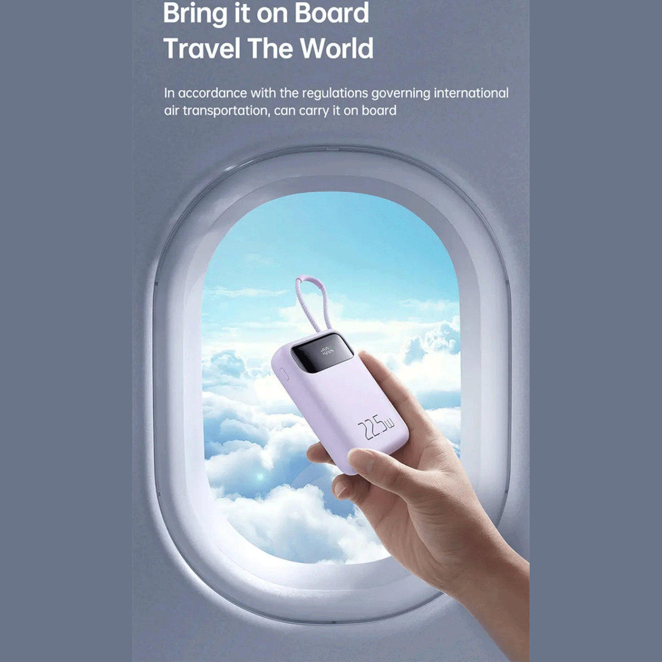 عکس در حال استفاده از پاوربانک مک دودو یاسی Mcdodo MC-325 PD 22.5W 10000mAh Power Bank Lavender