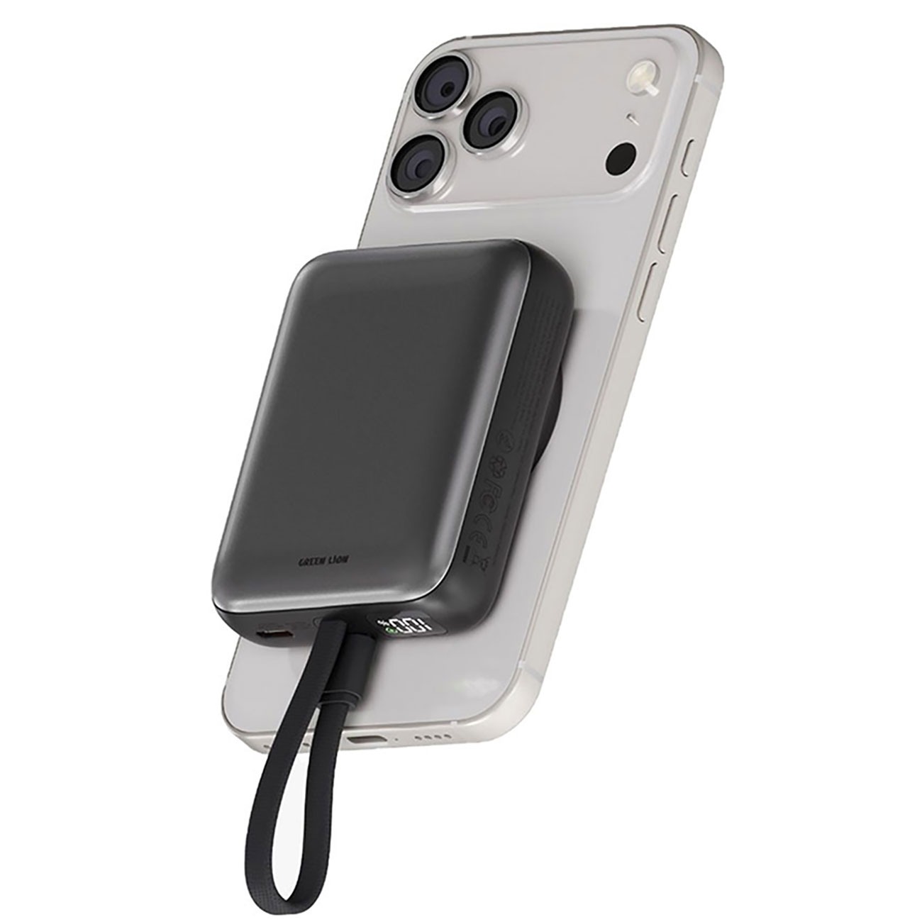 پاوربانک وایرلس گرین لاین Green Lion GL-PX57 REVON 10000mAh 20W Wireless Power bank Gray