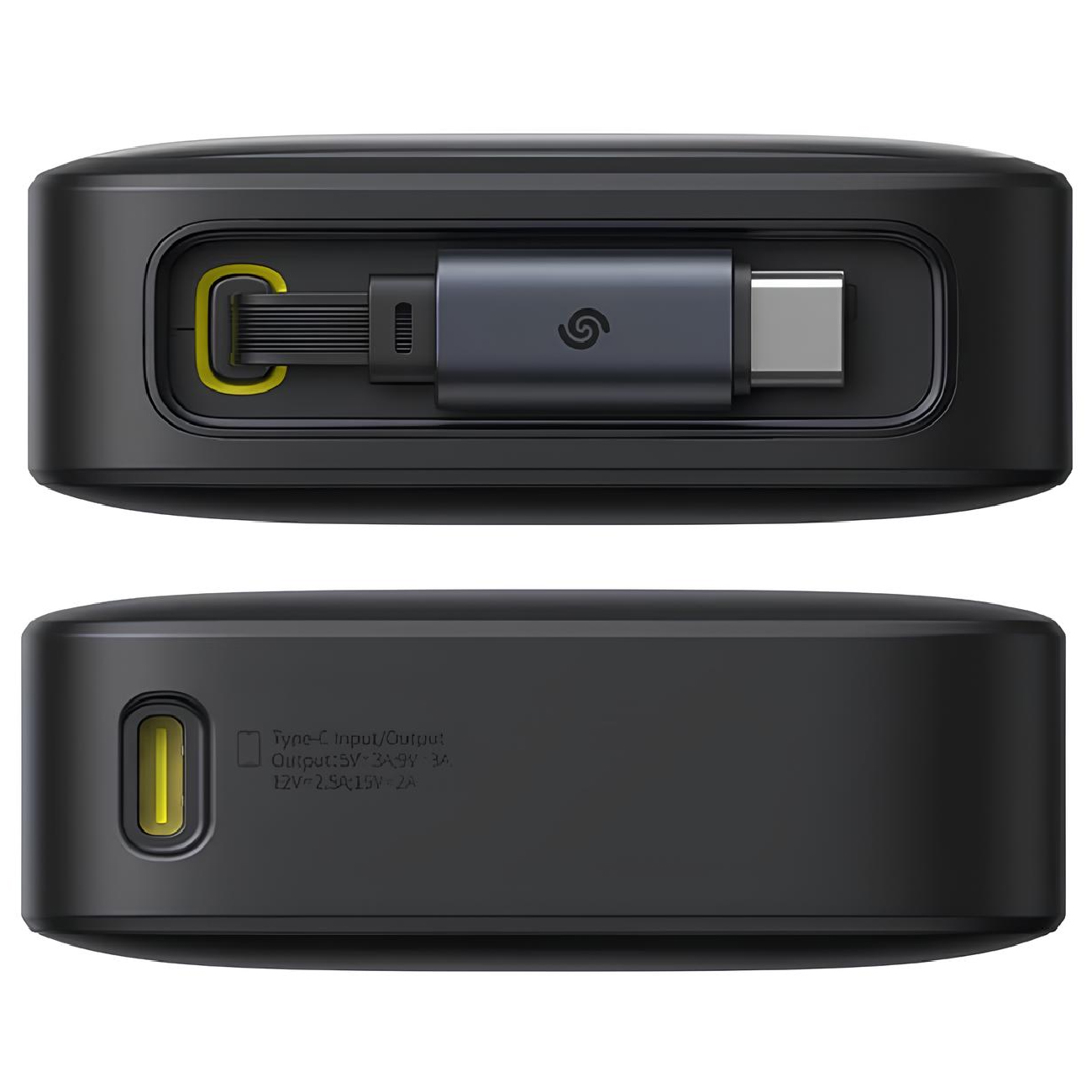 عکس از کابل پاور بانک بیسوس مشکی Baseus P100709 Free2Pull 10000mAh 30W Power Bank Black
