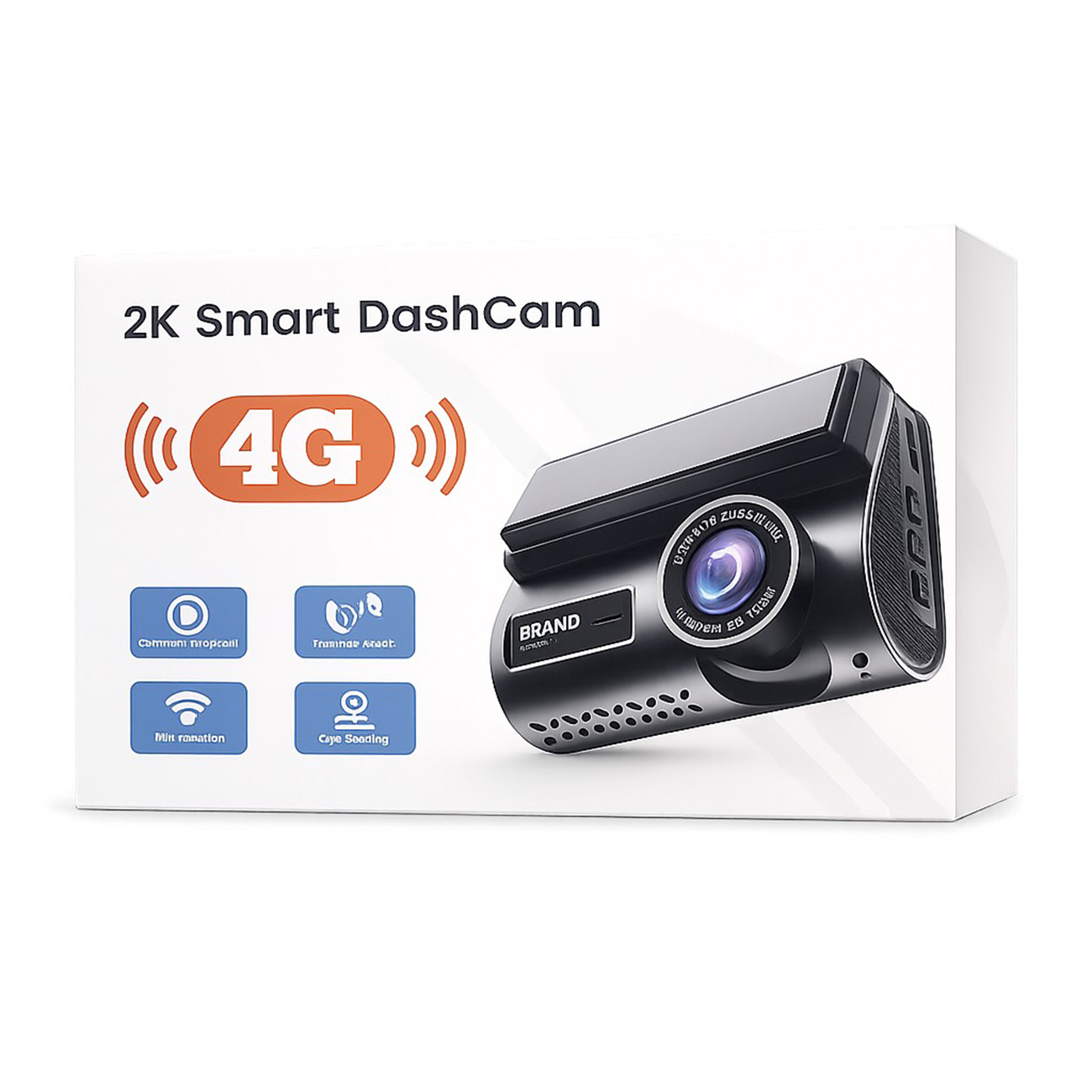 عکس از جعبه دوربین ثبت وقایع خودرو سیمکارتی دو لنز P85 2K Dual-Lens Sim Card Car Dash Cam