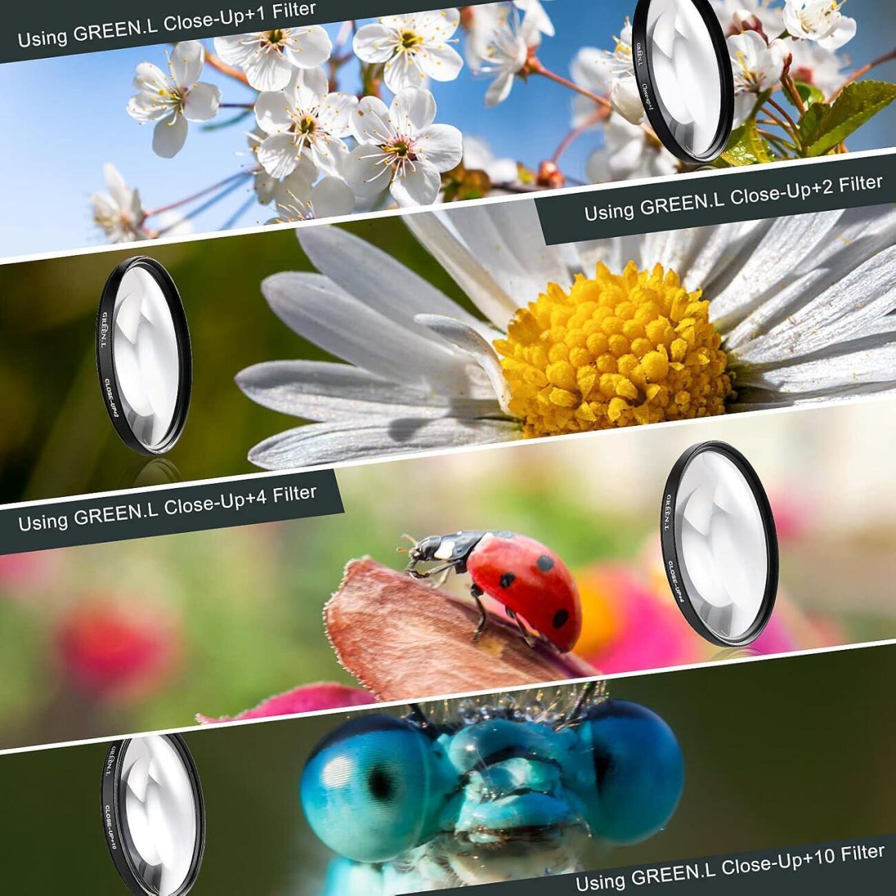 فیلتر لنز  گرین ال Green.L 82mm Close-Up  Set (+1, +2, +4, +10) Macro Lens Filter